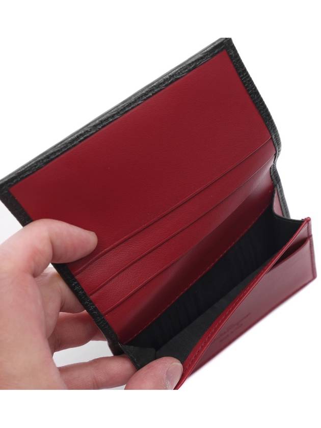 Salvatore Revival Gancini Bicolor Card Wallet Black - SALVATORE FERRAGAMO - BALAAN 7