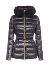 Women's Claudia Goose Down Natural Fur Padded Jacket Black - HERNO - BALAAN 1