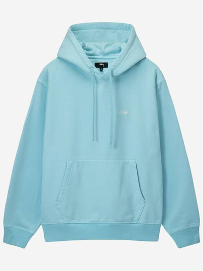 Overdyed Stock Logo Hoodie Blue - STUSSY - BALAAN 2