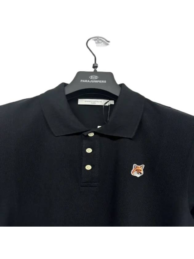 Fox Head Patch Classic Short Sleeve Polo Shirt Black - MAISON KITSUNE - BALAAN 4