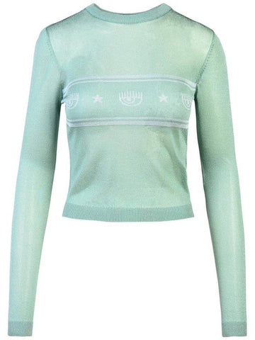 Chiara Ferragni Green Viscose Blend Sweater - CHIARA FERRAGNI - BALAAN 1