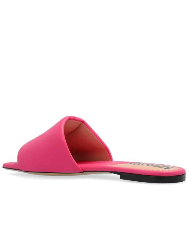 Moschino Leather Slides, Women's, Pink - MOSCHINO - BALAAN 5