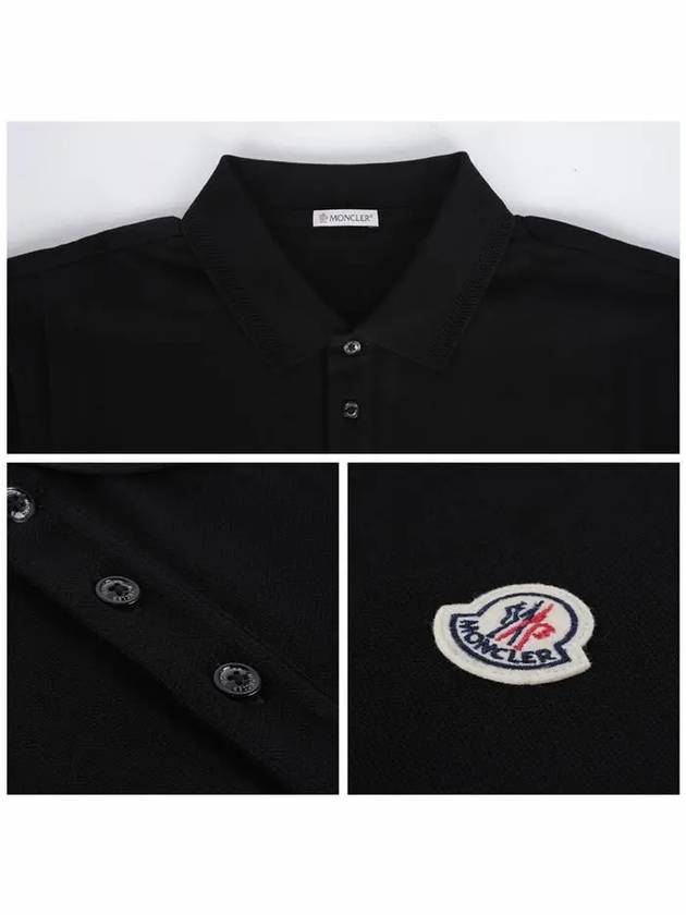 Logo Patch Short Sleeve Polo Shirt Black - MONCLER - BALAAN 6