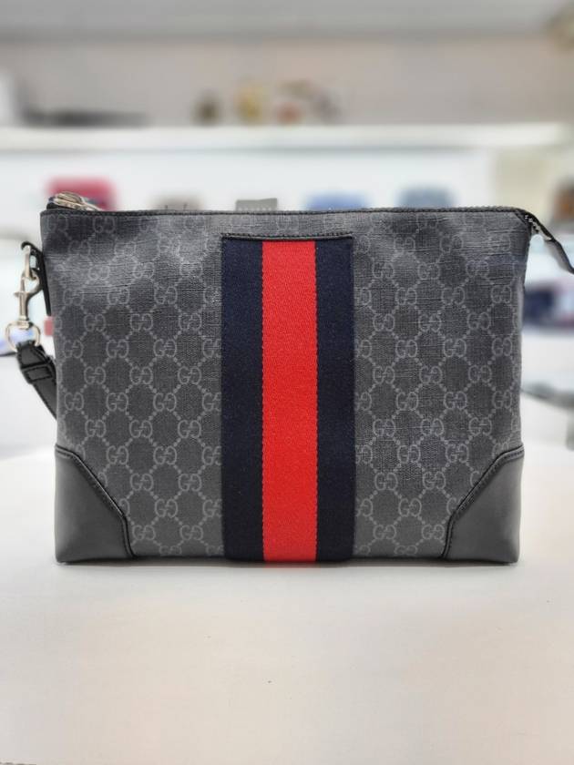 GG Supreme Web Strap Clutch 523603 - GUCCI - BALAAN 1