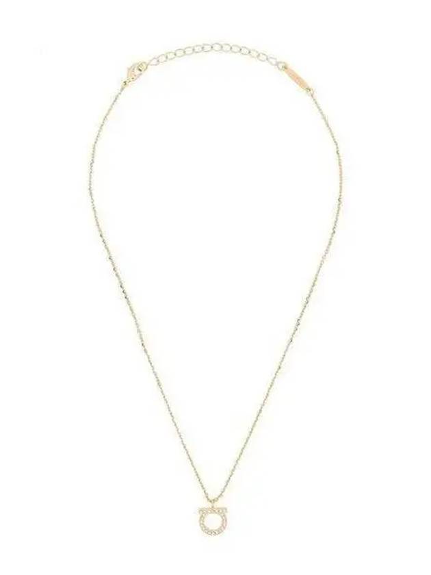 Gancini Crystals Necklace Gold - SALVATORE FERRAGAMO - BALAAN 2