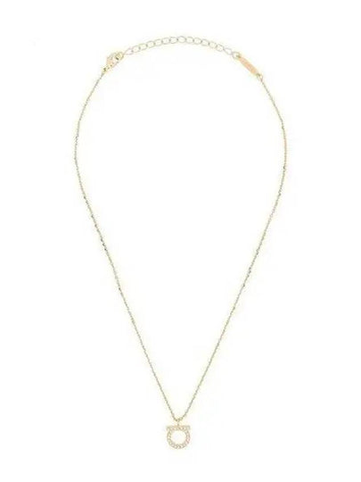 Gancini Crystals Necklace Gold - SALVATORE FERRAGAMO - BALAAN 2