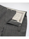 Prince Of Wales Wool Linen Straight Pants Grey - GUCCI - BALAAN 5