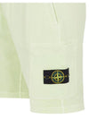 Men's OLD Treatment Logo Patch Cargo Bermuda Shorts Light Green - STONE ISLAND - BALAAN 5