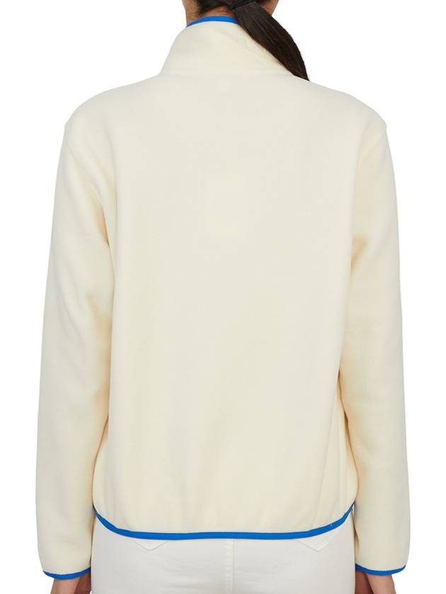 Serif Logo Buttoned Polar Cotton Sweatshirt Cream Ocean - SPORTY & RICH - BALAAN 5