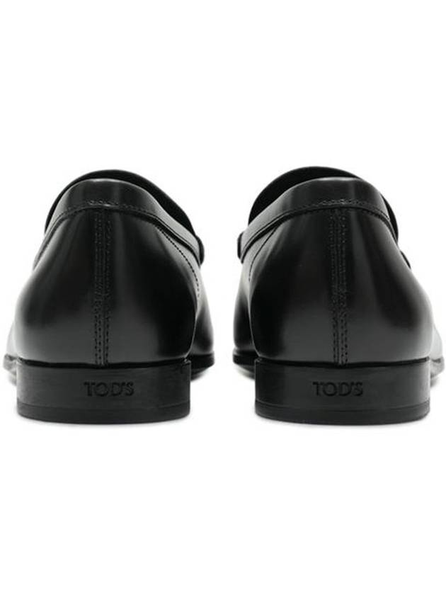 Double T Logo Leather Loafers Black - TOD'S - BALAAN 5