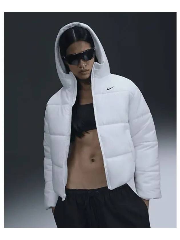 Sportswear Classic Padded Women s Therma Fit Loose Hooded Jacket White Black FZ5900 100 730996 - NIKE - BALAAN 1