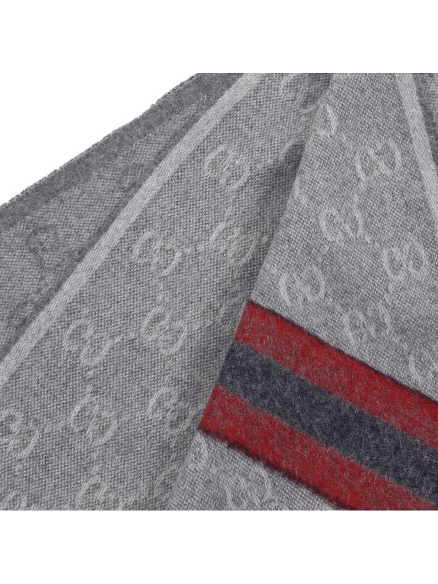 Alpaca Wool Muffler Gray - GUCCI - BALAAN 7