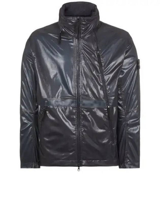 Metallic Nylon Zipper Bomber Jacket Dark Grey - STONE ISLAND - BALAAN 2