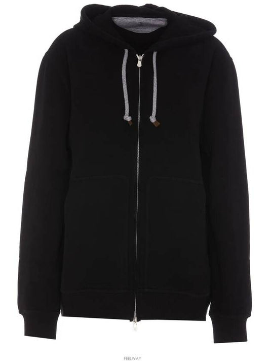 Cotton Hooded Jacket Black - BRUNELLO CUCINELLI - BALAAN 2