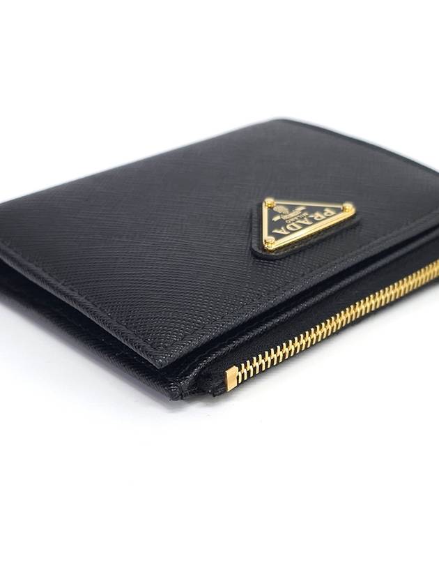 1ML050 Saffiano gold triangle logo half wallet - PRADA - BALAAN 7