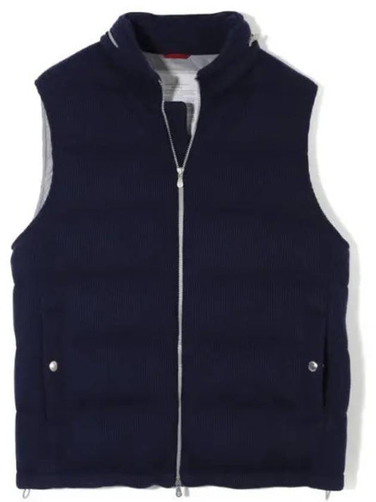 Ribbed Cachemire Vest Navy - BRUNELLO CUCINELLI - BALAAN 2