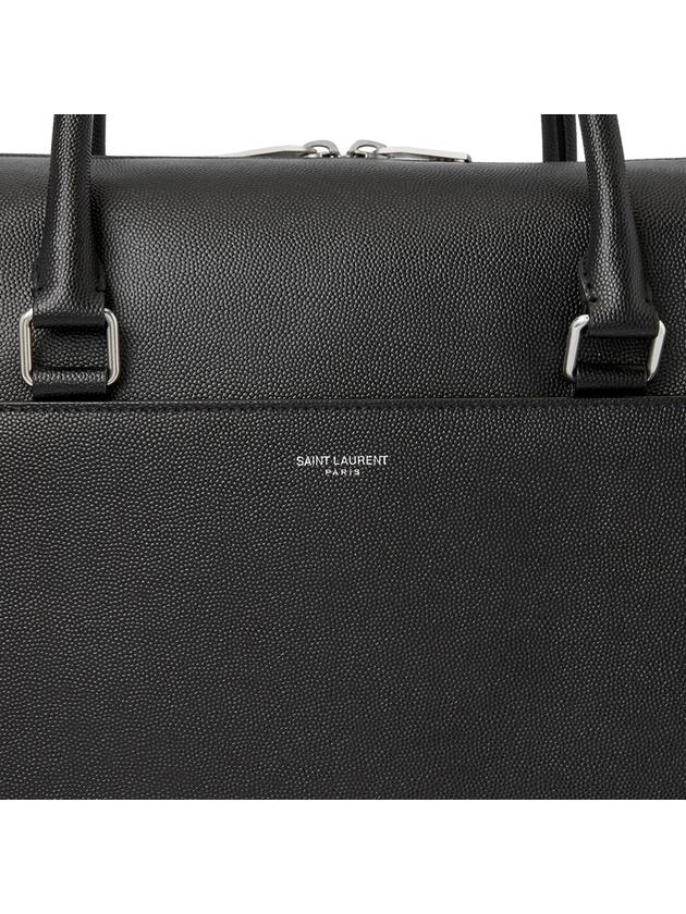 Logo Leather Brief Case Black - SAINT LAURENT - BALAAN 9