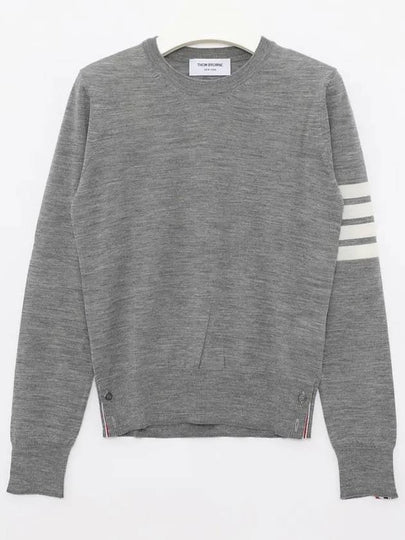 4-Bar Merino Jumper Wool Knit Top Light Grey - THOM BROWNE - BALAAN 2