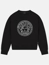 Glitter Medusa Logo Crew Neck Sweatshirt Black - VERSACE - BALAAN 2