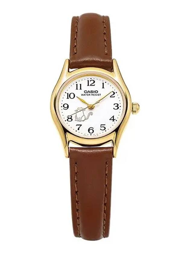 LTP 1094Q 7B8RDF 7B8 Analog College Scholastic Ability Test Student Cat Women s Leather Watch - CASIO - BALAAN 1