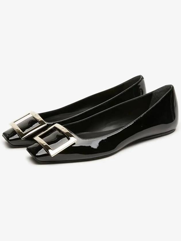 Trompette Metal Buckle Ballerina Black - ROGER VIVIER - BALAAN 3