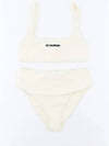 Logo Print Square Neck Bikini Ecru - JIL SANDER - BALAAN 4