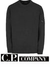 Men 11CMKN102A Lens Crew Neck Knit Black - CP COMPANY - BALAAN 1