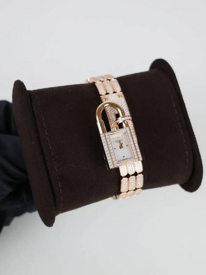 Full Diamond Kelly Mini Watch Rose Gold 16MM W056853WW00 - HERMES - BALAAN 2