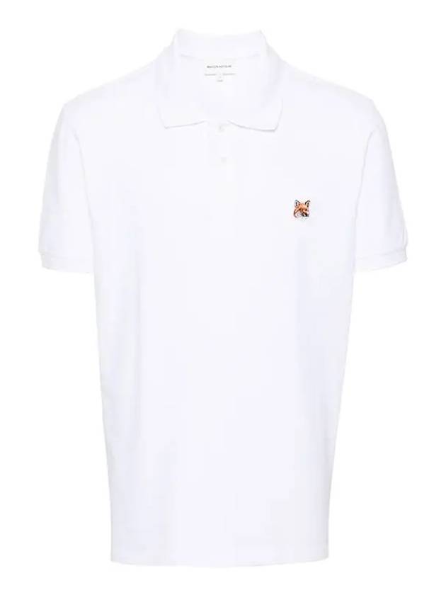 Fox Head Patch Cotton Polo Shirt White - MAISON KITSUNE - BALAAN 2