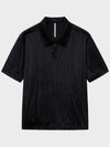 Velvet polo half t shirt black - NOIRER - BALAAN 3