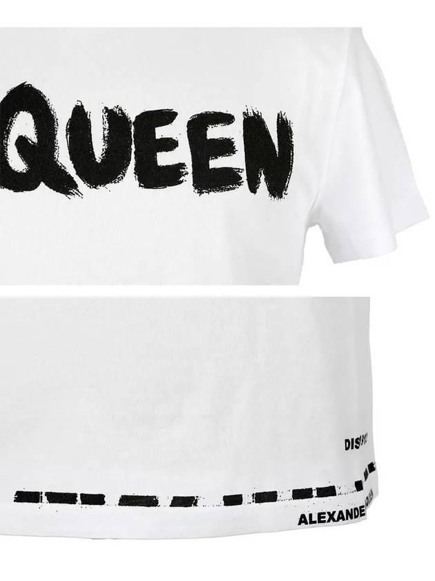 Graffiti Logo Print Short Sleeve T-Shirt White - ALEXANDER MCQUEEN - BALAAN 6