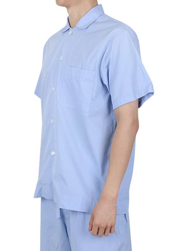 Poplin Pajamas Overfit Short Sleeve Shirt SWE SB - TEKLA - BALAAN 3