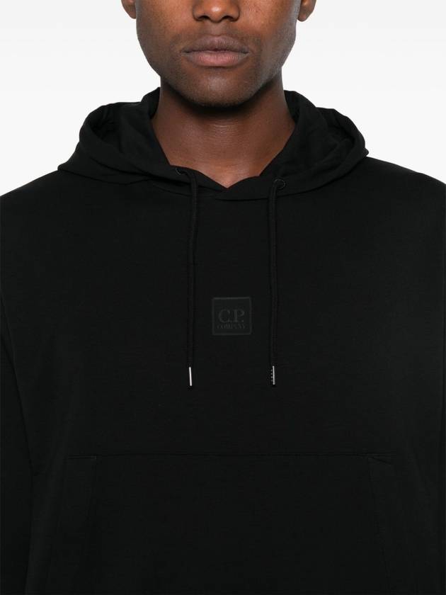 The Metropolis Series Stretch Fleece Hoodie Black - CP COMPANY - BALAAN 7