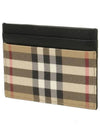 Men's Check Vintage Card Wallet Beige A7026 - BURBERRY - BALAAN 3