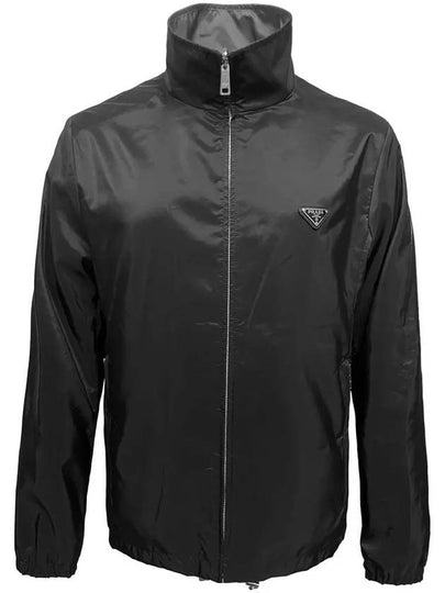 Triangle Logo Reversible Zip-Up Jacket Black - PRADA - BALAAN 2