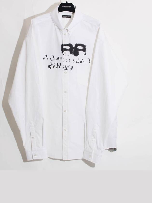 Hand Drawn BB Overfit Long Sleeve Shirt White - BALENCIAGA - BALAAN 2