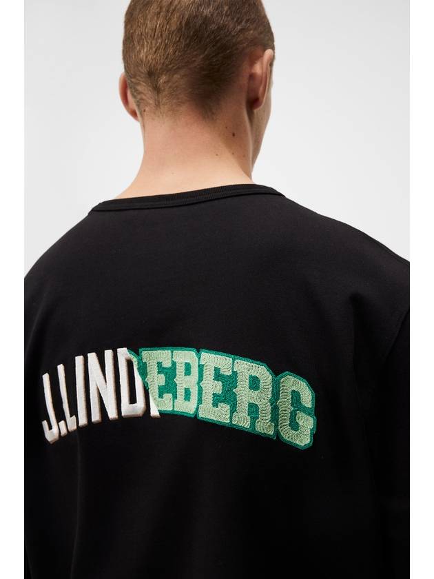 Camilo Graphic Crew Neck Long Sleeve T-Shirt Black - J.LINDEBERG - BALAAN 4