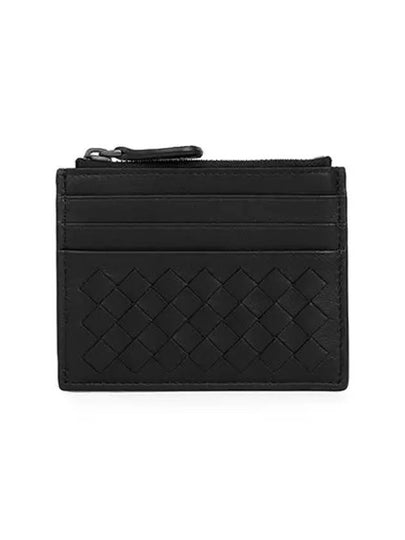 Intrecciato Zipper Card Wallet Black - BOTTEGA VENETA - BALAAN 2