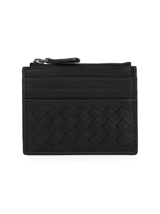 Intrecciato Zipper Card Wallet Black - BOTTEGA VENETA - BALAAN 2