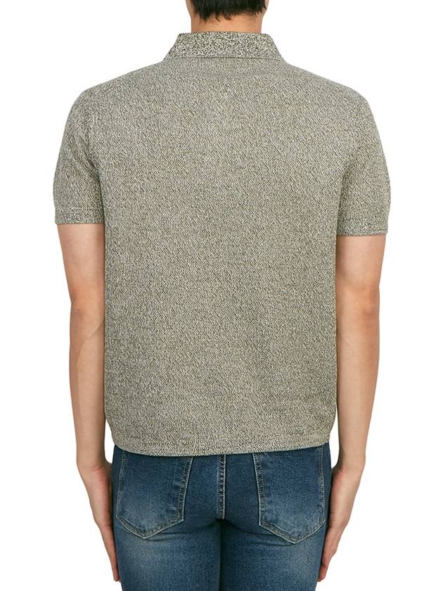 Men's Collar Cotton Blend Short Sleeve PK Shirt Khaki - THEORY - BALAAN 5