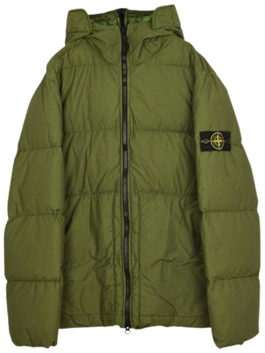 Naslan Light Watro Down Hooded Padded Olive Green - STONE ISLAND - BALAAN 1