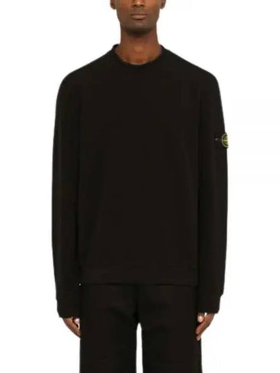 Stretch Cotton Fleece Mock Turtleneck Sweatshirt Black - STONE ISLAND - BALAAN 2