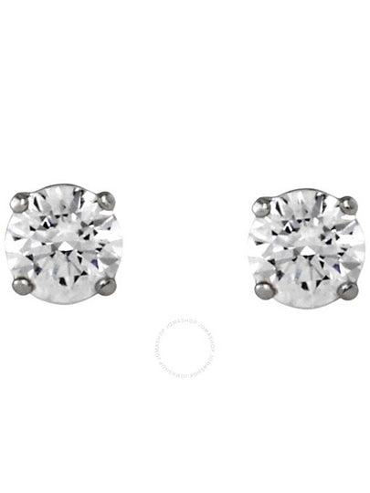 Stilla Attract Round Cut Stud Earrings Silver - SWAROVSKI - BALAAN 2