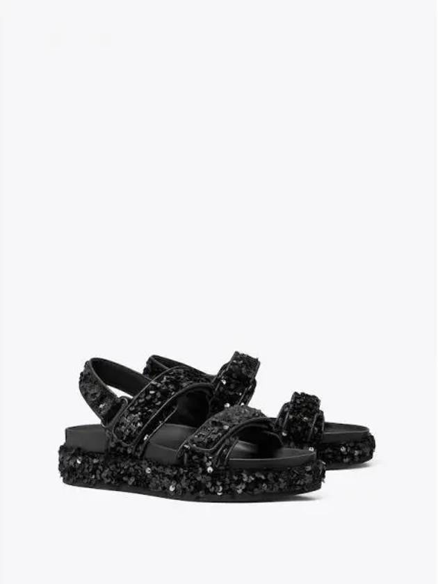 Kira Sport Sandals Black Sequins Domestic Product - TORY BURCH - BALAAN 1