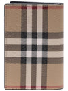 Vintage Check Folding Card Wallet Beige - BURBERRY - BALAAN 5