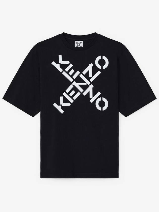 Big Cross Logo Short Sleeve T-Shirt Black - KENZO - BALAAN 2