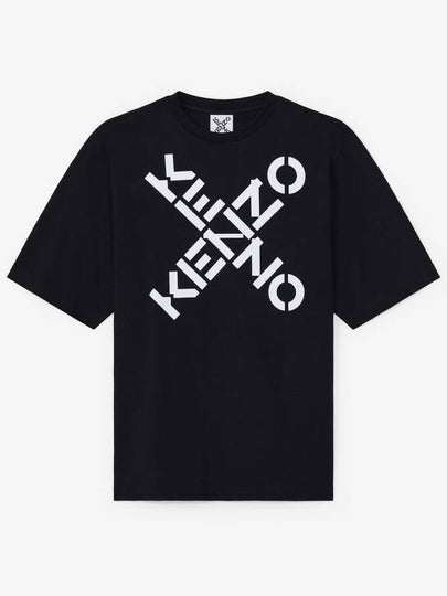 Big Cross Logo Short Sleeve T-Shirt Black - KENZO - BALAAN 2