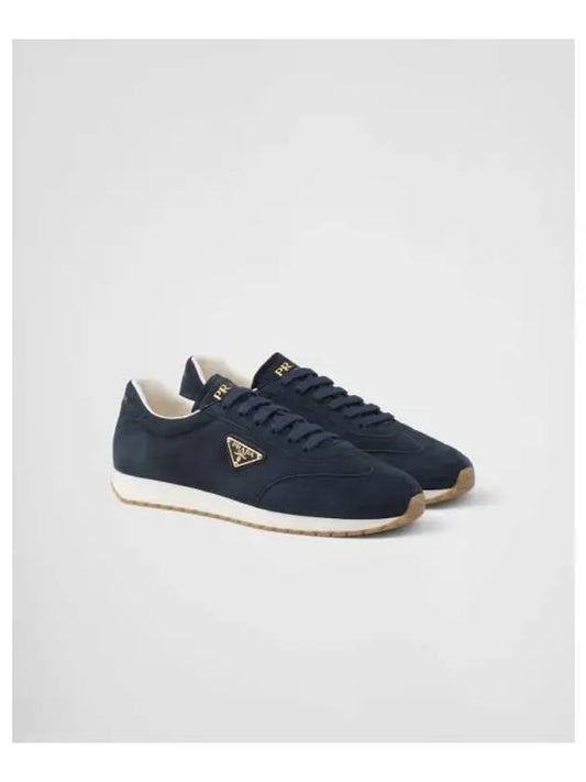 Rank Suede Low Top Sneakers Navy - PRADA - BALAAN 2