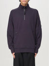 Diagonal Raised Fleece Half Zipped Sweatshirt Violet - CP COMPANY - BALAAN 1