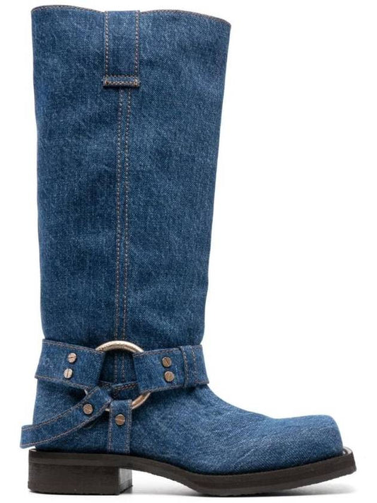 Buckle Denim Long Boots Blue - ACNE STUDIOS - BALAAN 1